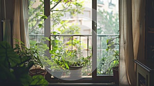 Cozy Urban Balcony with Plants