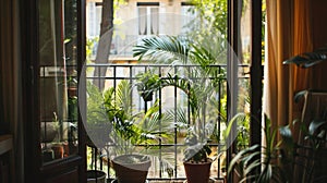 Cozy Urban Balcony with Plants