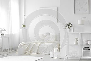 Cozy, white bedroom interior