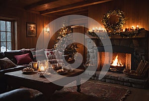 Cozy Winter Cabin Interior