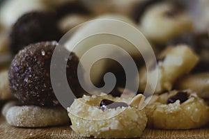 Cozy winter and Christmas homemade cookies. Warm and homely.