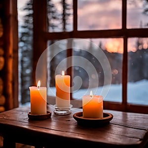 Cozy Winter Evening Glow tranquil ambiance