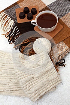 Cozy winter home background,