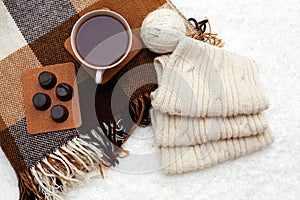 Cozy winter home background,