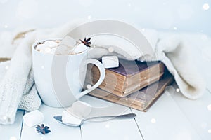 Cozy winter home background photo