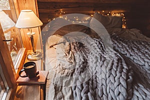 Cozy winter weekend in log cabin