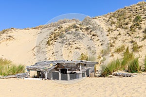 Cozy wooden hut on wild beach