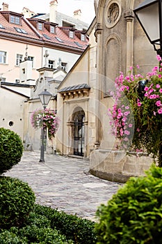 Cozy yard in ancient part of Lvov, Ukraine