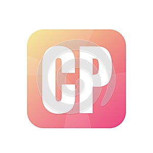 CP Letter Logo Design With Simple style
