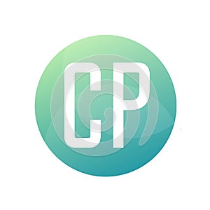 CP Letter Logo Design With Simple style