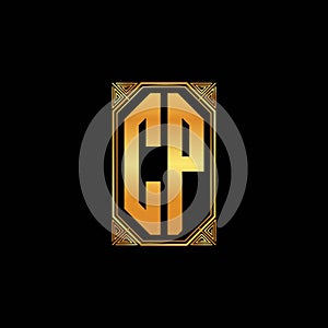 CP Logo Letter Geometric Golden Style