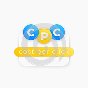 CPC, cost per click, marketing concept, vector