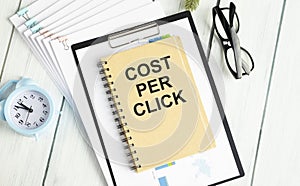 CPC Cost Per Click written in notebook