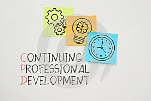 CPD Continuing professional development is shown using the text