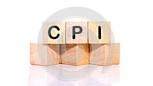 CPI Consumer Price Index acronym on colorful wooden cubes