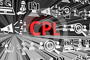 CPL concept blurred background 3d