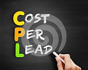 CPL - Cost Per Lead acronym on blackboard