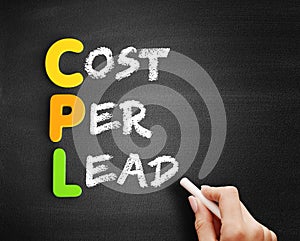 CPL - Cost Per Lead acronym on blackboard photo