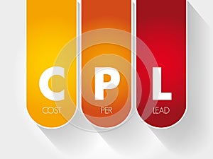CPL - Cost Per Lead acronym photo