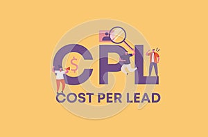 CPL cost per lead. Commercial profitable trade and successful financial income distribution corporate business.