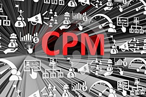 CPM concept blurred background 3d