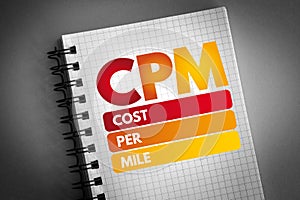 CPM - Cost Per Mile acronym