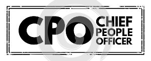CPO Chief People Officer - corporate officer who oversees all aspects of human resource management and industrial relations photo