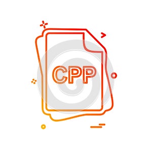 CPP file type icon design vector