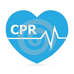 CPR, Cardiopulmonary resuscitation blue icon.