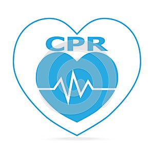 CPR, Cardiopulmonary resuscitation blue icon.