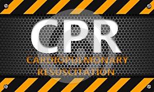 CPR - Cardiopulmonary Resuscitation concept on mesh hexagon background