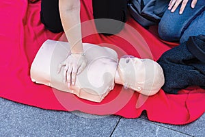 CPR - Cardiopulmonary resuscitation with one hand for child