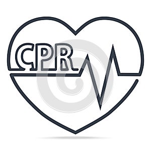 CPR, Cardiopulmonary resuscitation, simple line icon. Medical sign icon