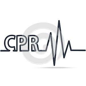 CPR, Cardiopulmonary resuscitation, simple line icon. Medical sign icon