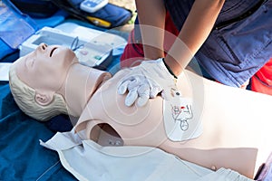 CPR course using automated external defibrillator device - AED