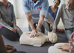 CPR First Aid Training Concept