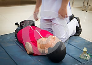 CPR First Aid Training Concept.