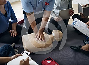 CPR First Aid Training Concept