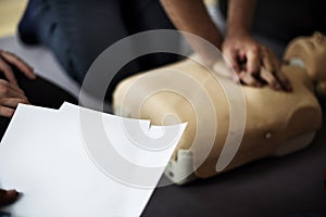 CPR First Aid Training Concept