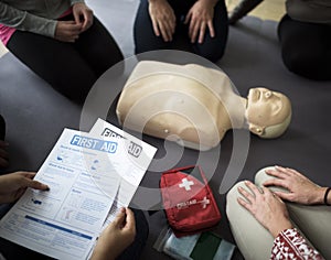 CPR First Aid Training Concept