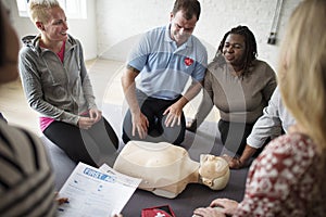 CPR First Aid Training Concept photo