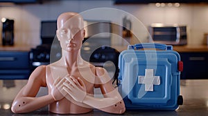 The CPR Mannequin and Kit. AI generated
