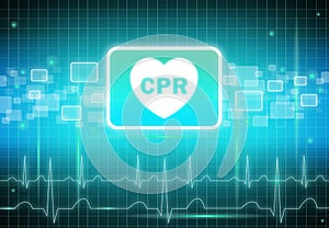 CPR sign on virtual screen