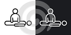 CPR thin line vector icon set