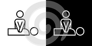 CPR thin line vector icon set