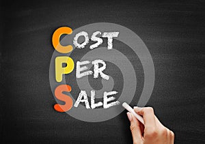 CPS - Cost Per Sale acronym on blackboard photo