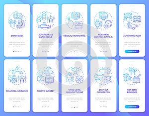 CPS implementation onboarding mobile app page screen with concepts set
