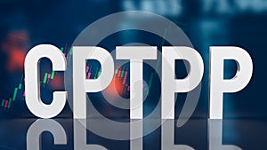 The  cptpp text on chart background for business concept 3d rendering