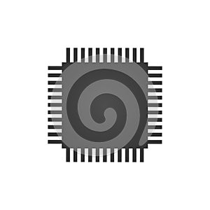 CPU central processing unit, Computer chip or microchip icon. vector illustration isolated on white background