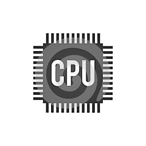 CPU central processing unit, Computer chip or microchip icon. vector illustration isolated on white background